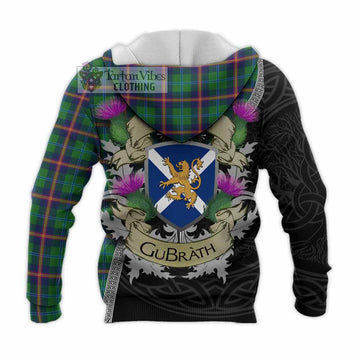 Tartan Vibes Clothing Young Tartan Family Crest Knitted Hoodie Lion Rampant Royal Thistle Shield Celtic Inspired