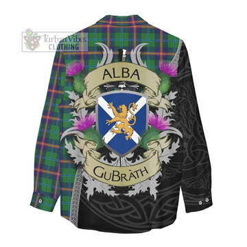 Tartan Vibes Clothing Young Tartan Family Crest Women's Casual Shirt Lion Rampant Royal Thistle Shield Celtic Inspired