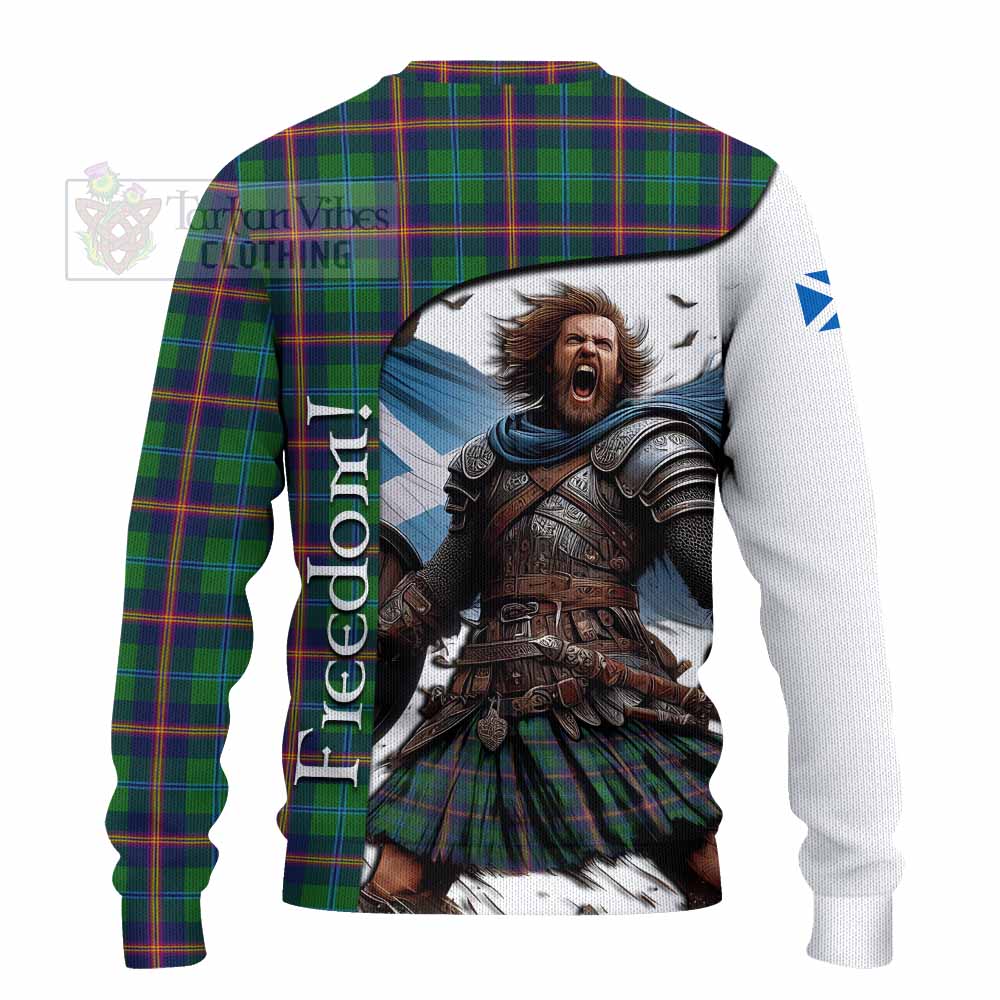 Tartan Vibes Clothing Young Crest Tartan Knitted Sweater Inspired by the Freedom of Scottish Warrior