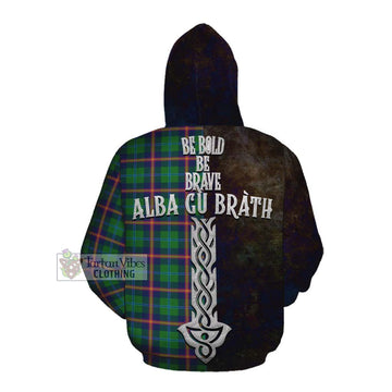 Young Tartan Family Crest Cotton Hoodie Alba Gu Brath Be Brave Lion Ancient Style