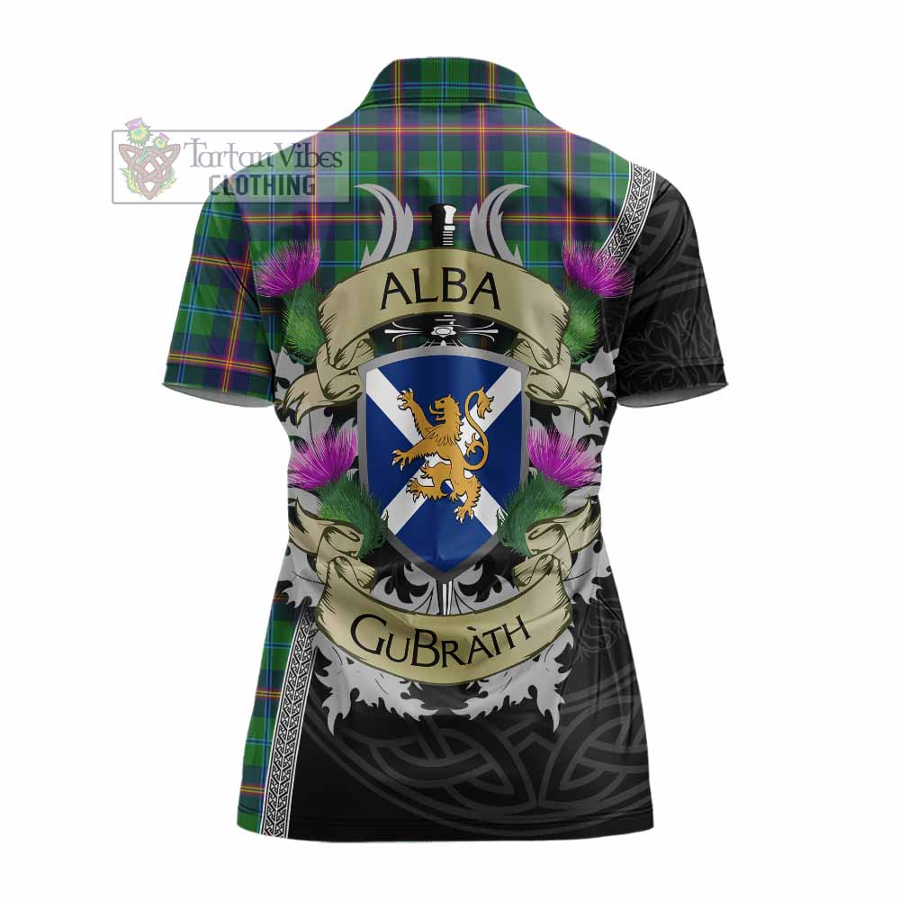 Tartan Vibes Clothing Young Tartan Family Crest Women's Polo Shirt Lion Rampant Royal Thistle Shield Celtic Inspired