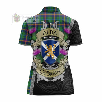Young Tartan Family Crest Women's Polo Shirt Lion Rampant Royal Thistle Shield Celtic Inspired