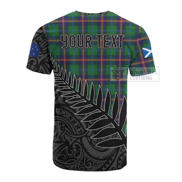 Young Crest Tartan Cotton T-shirt with New Zealand Silver Fern Half Style