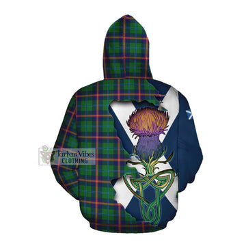 Tartan Vibes Clothing Young Tartan Family Crest Cotton Hoodie Scottish Thistle Celtic Inspired