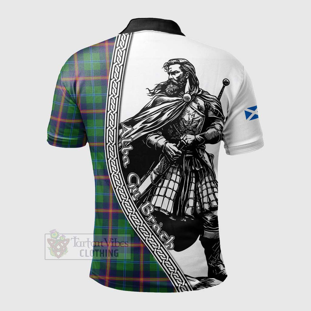 Tartan Vibes Clothing Young Tartan Clan Crest Polo Shirt with Highlander Warrior Celtic Style
