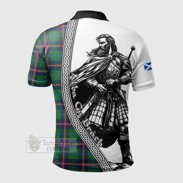 Young Tartan Clan Crest Polo Shirt with Highlander Warrior Celtic Style