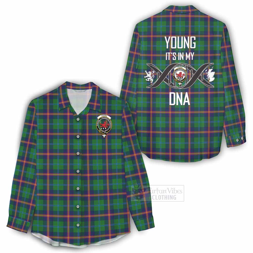 Tartan Vibes Clothing Young Tartan Women's Casual Shirt with Family Crest DNA In Me Style