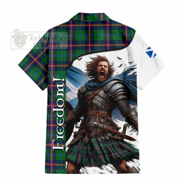 Tartan Vibes Clothing Young Crest Tartan Short Sleeve Button Shirt Inspired by the Freedom of Scottish Warrior