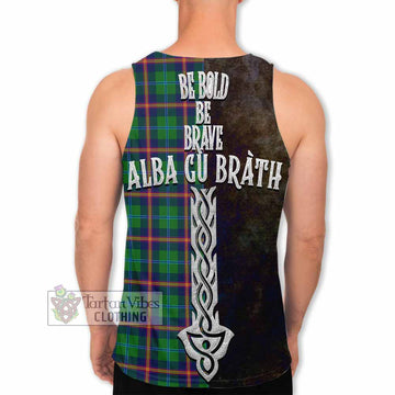 Young Tartan Family Crest Men's Tank Top Alba Gu Brath Be Brave Lion Ancient Style