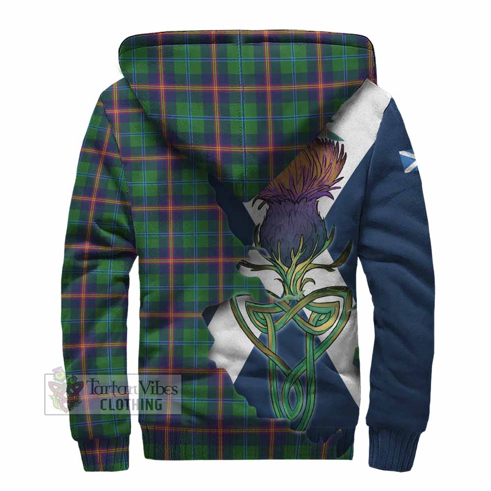 Tartan Vibes Clothing Young Tartan Family Crest Sherpa Hoodie Scottish Thistle Celtic Inspired