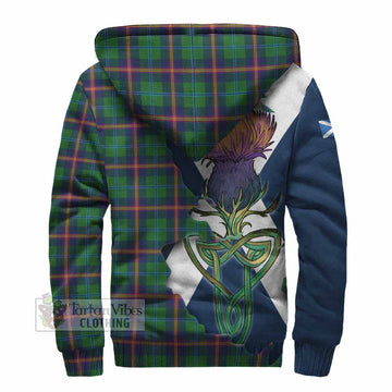Tartan Vibes Clothing Young Tartan Family Crest Sherpa Hoodie Scottish Thistle Celtic Inspired