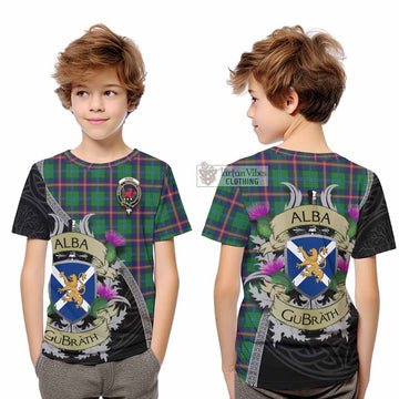 Young Tartan Family Crest Kid T-Shirt Lion Rampant Royal Thistle Shield Celtic Inspired
