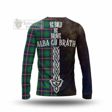 Young Tartan Family Crest Long Sleeve T-Shirt Alba Gu Brath Be Brave Lion Ancient Style