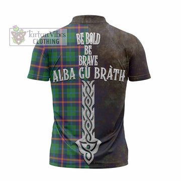 Young Tartan Family Crest Zipper Polo Shirt Alba Gu Brath Be Brave Lion Ancient Style