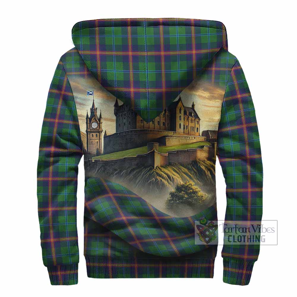 Tartan Vibes Clothing Young Tartan Family Crest Sherpa Hoodie with Scottish Ancient Castle Style
