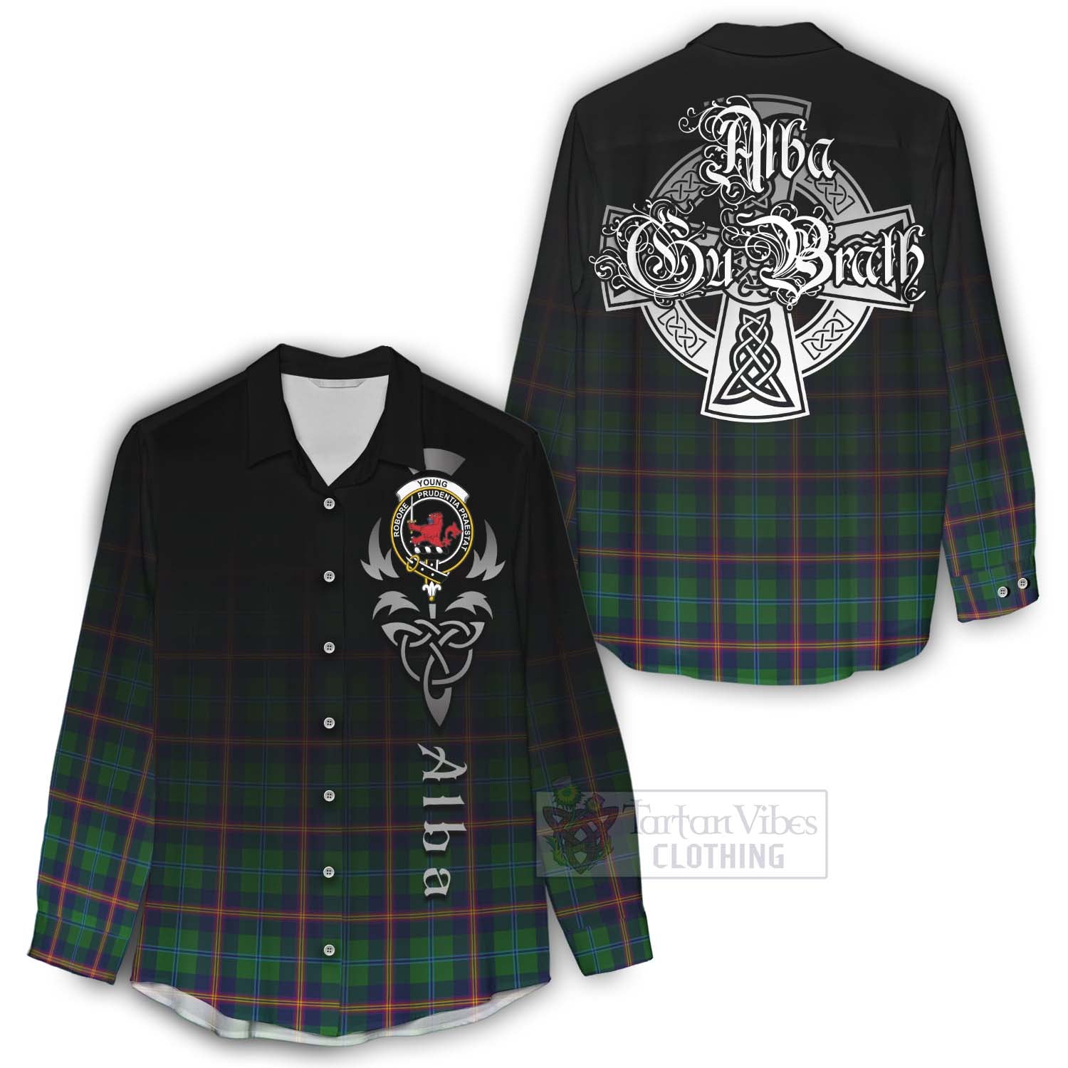 Tartan Vibes Clothing Young Tartan Women's Casual Shirt Featuring Alba Gu Brath Family Crest Celtic Inspired