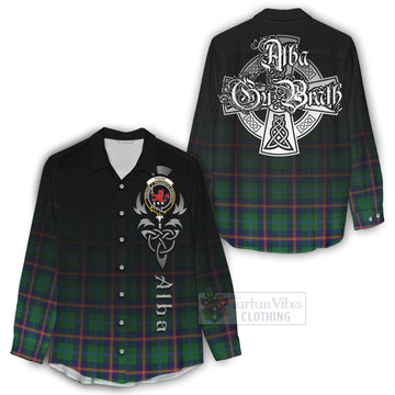 Tartan Vibes Clothing Young Tartan Women's Casual Shirt Featuring Alba Gu Brath Family Crest Celtic Inspired