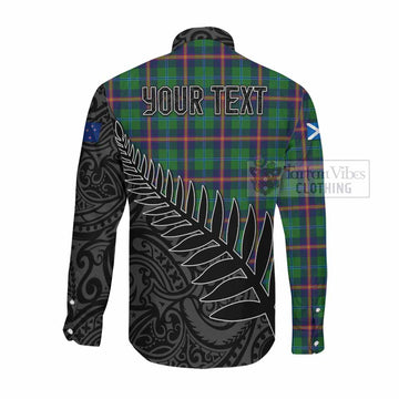 Young Crest Tartan Long Sleeve Button Shirt with New Zealand Silver Fern Half Style