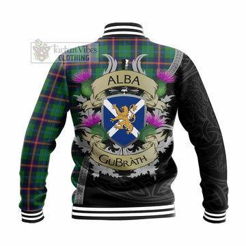Young Tartan Family Crest Baseball Jacket Lion Rampant Royal Thistle Shield Celtic Inspired