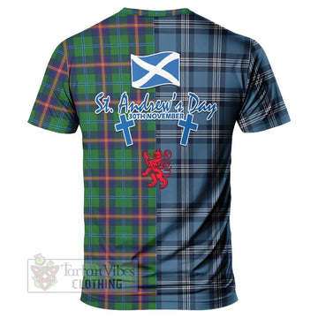 Tartan Vibes Clothing Young Tartan T-Shirt Happy St. Andrew's Day Half Tartan Style