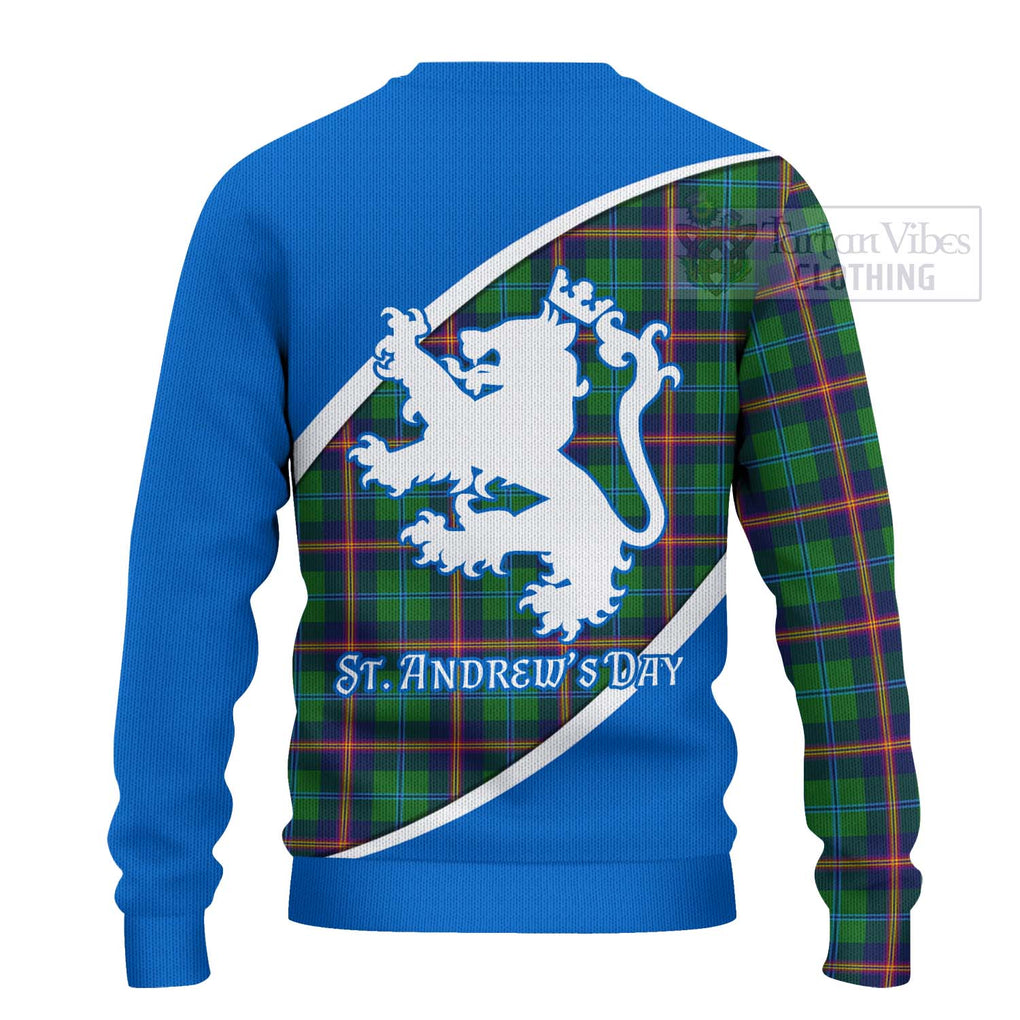 Tartan Vibes Clothing Young Family Crest Tartan Knitted Sweater Celebrate Saint Andrew's Day in Style