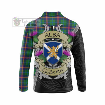 Young Tartan Family Crest Long Sleeve Polo Shirt Lion Rampant Royal Thistle Shield Celtic Inspired