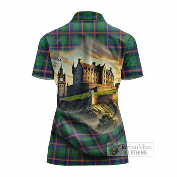 Young Tartan Family Crest Women's Polo Shirt with Scottish Ancient Castle Style