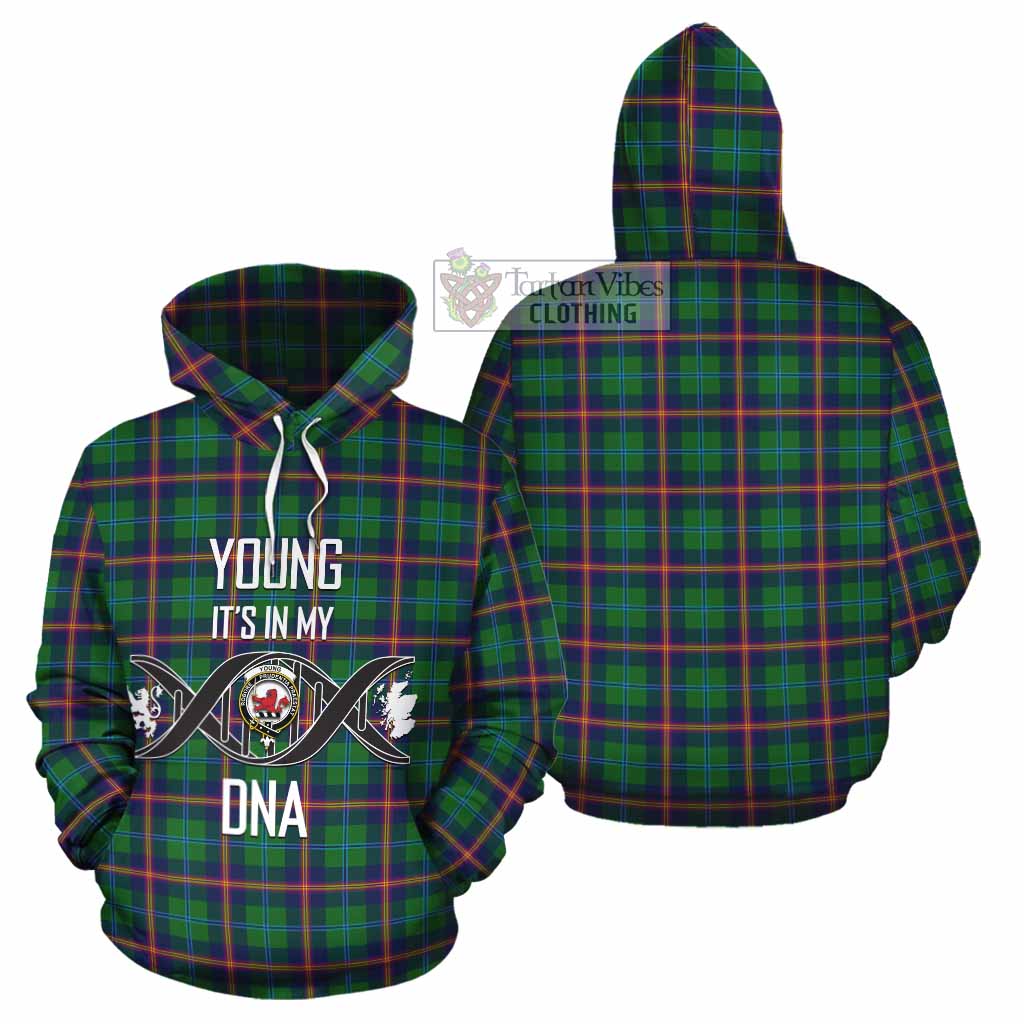 Tartan Vibes Clothing Young Tartan Cotton Hoodie with Family Crest DNA In Me Style