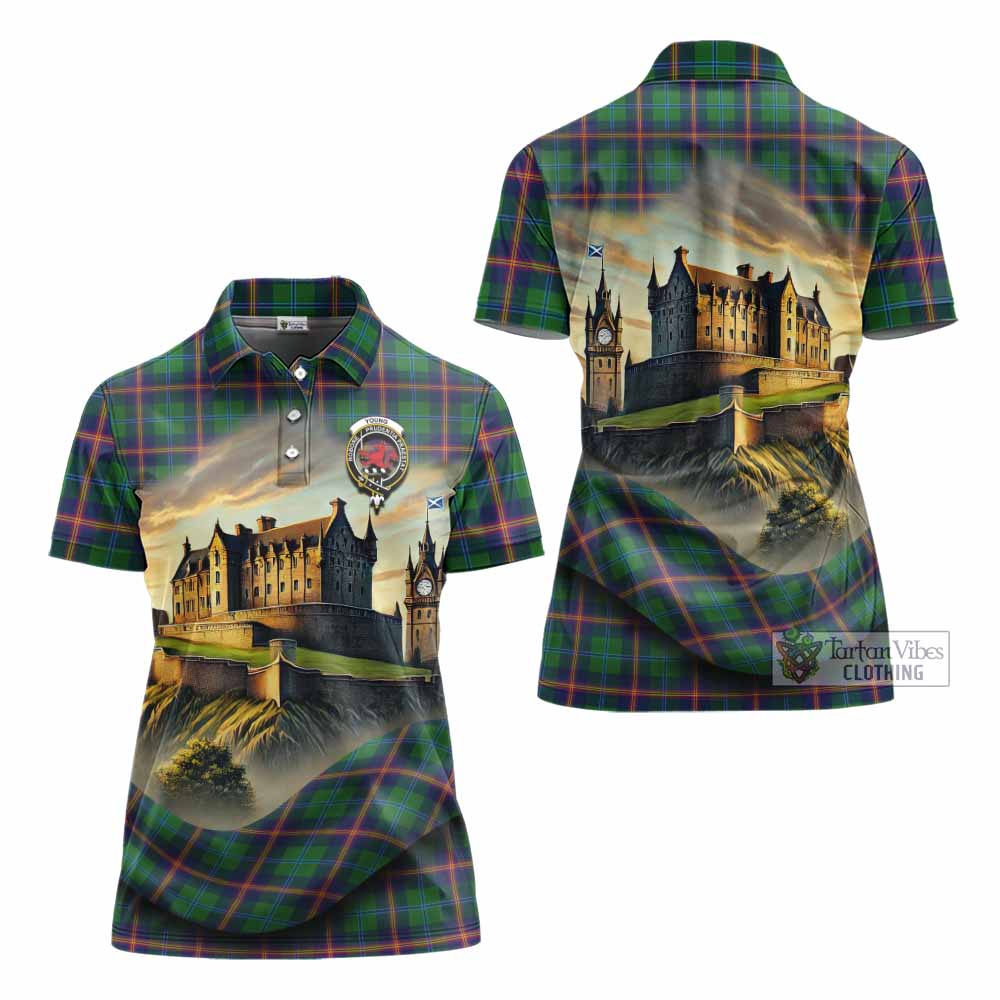 Tartan Vibes Clothing Young Tartan Family Crest Women's Polo Shirt with Scottish Ancient Castle Stype