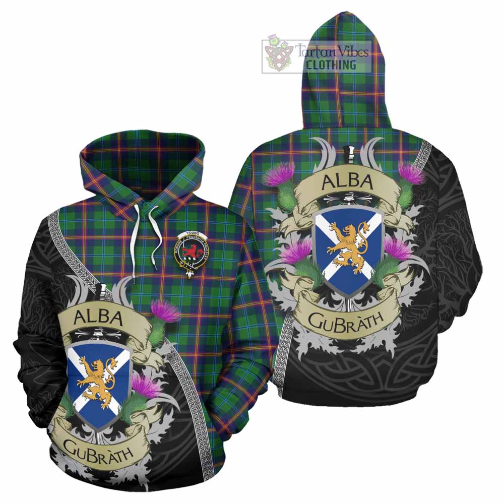 Tartan Vibes Clothing Young Tartan Family Crest Hoodie Lion Rampant Royal Thistle Shield Celtic Inspired