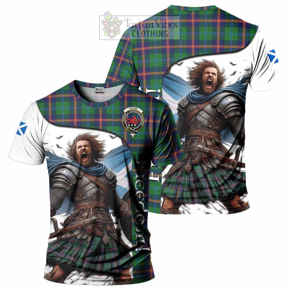 Young Crest Tartan T-Shirt Inspired by the Freedom of Scottish Warrior
