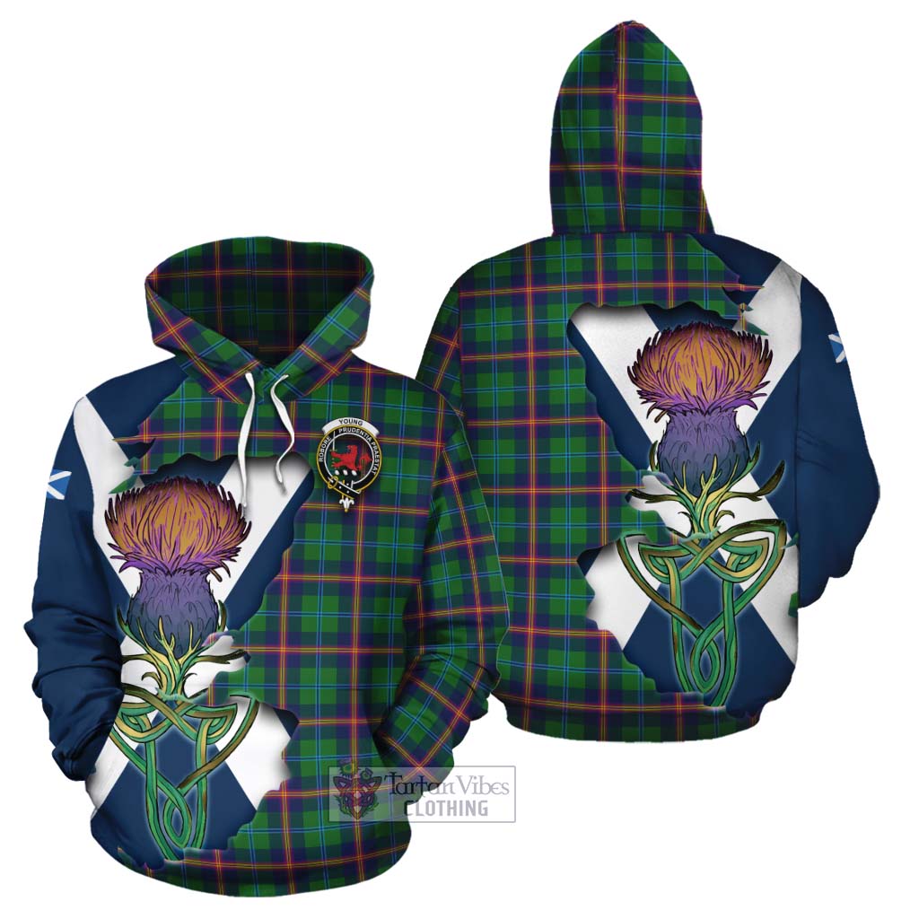 Tartan Vibes Clothing Young Tartan Family Crest Cotton Hoodie Scottish Thistle Celtic Inspired