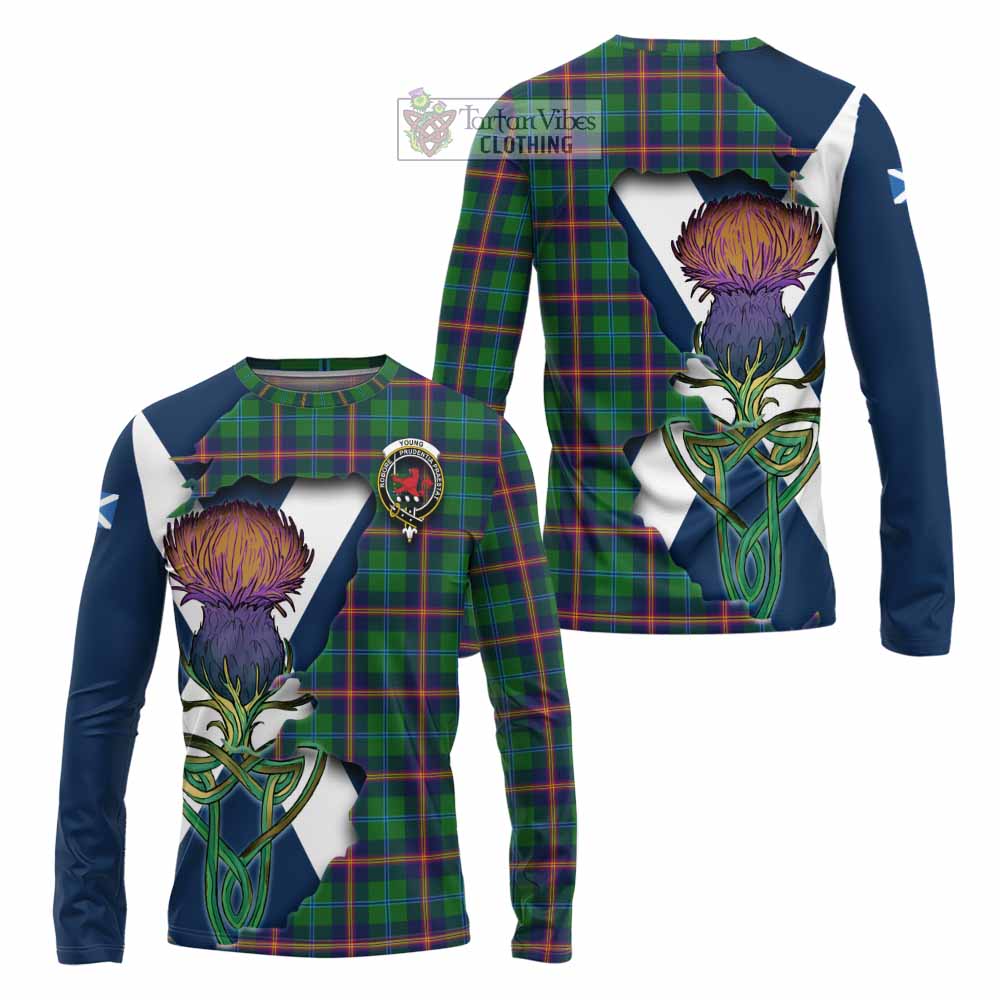Tartan Vibes Clothing Young Tartan Family Crest Long Sleeve T-Shirt Scottish Thistle Celtic Inspired