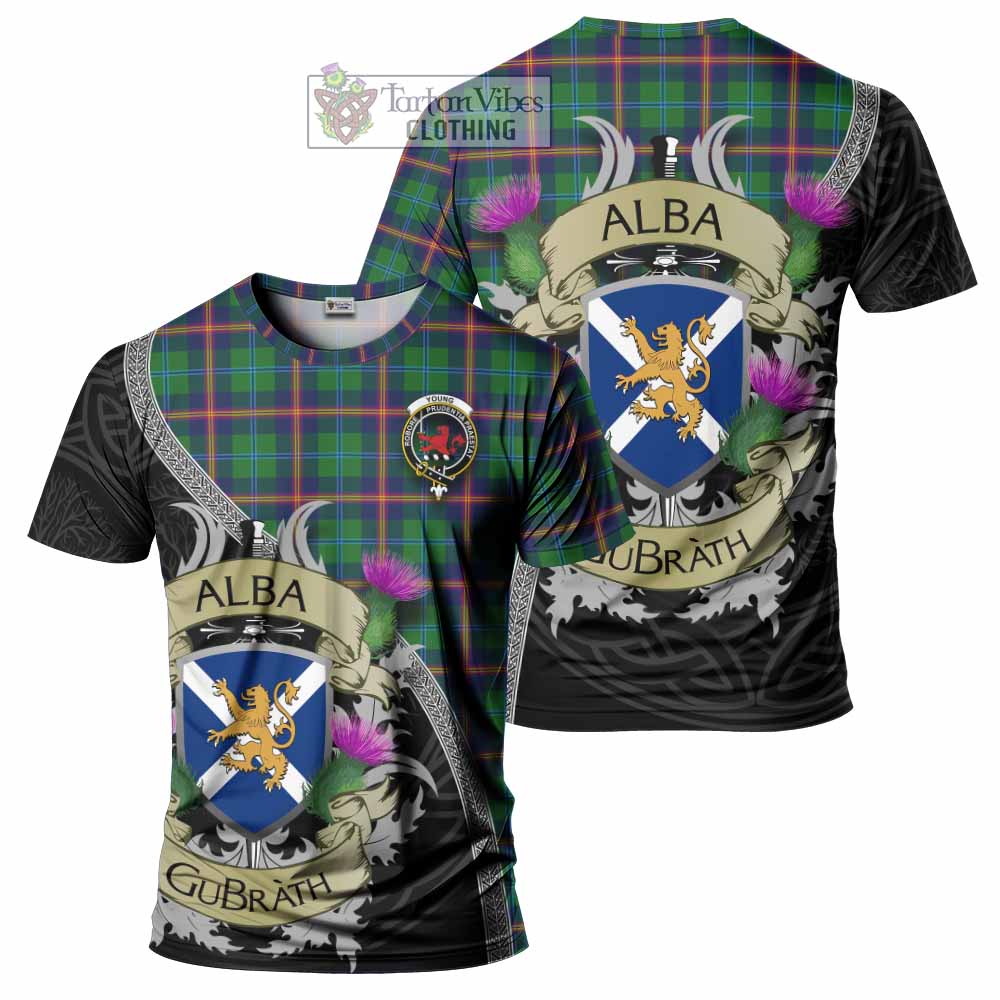 Tartan Vibes Clothing Young Tartan Family Crest T-Shirt Lion Rampant Royal Thistle Shield Celtic Inspired