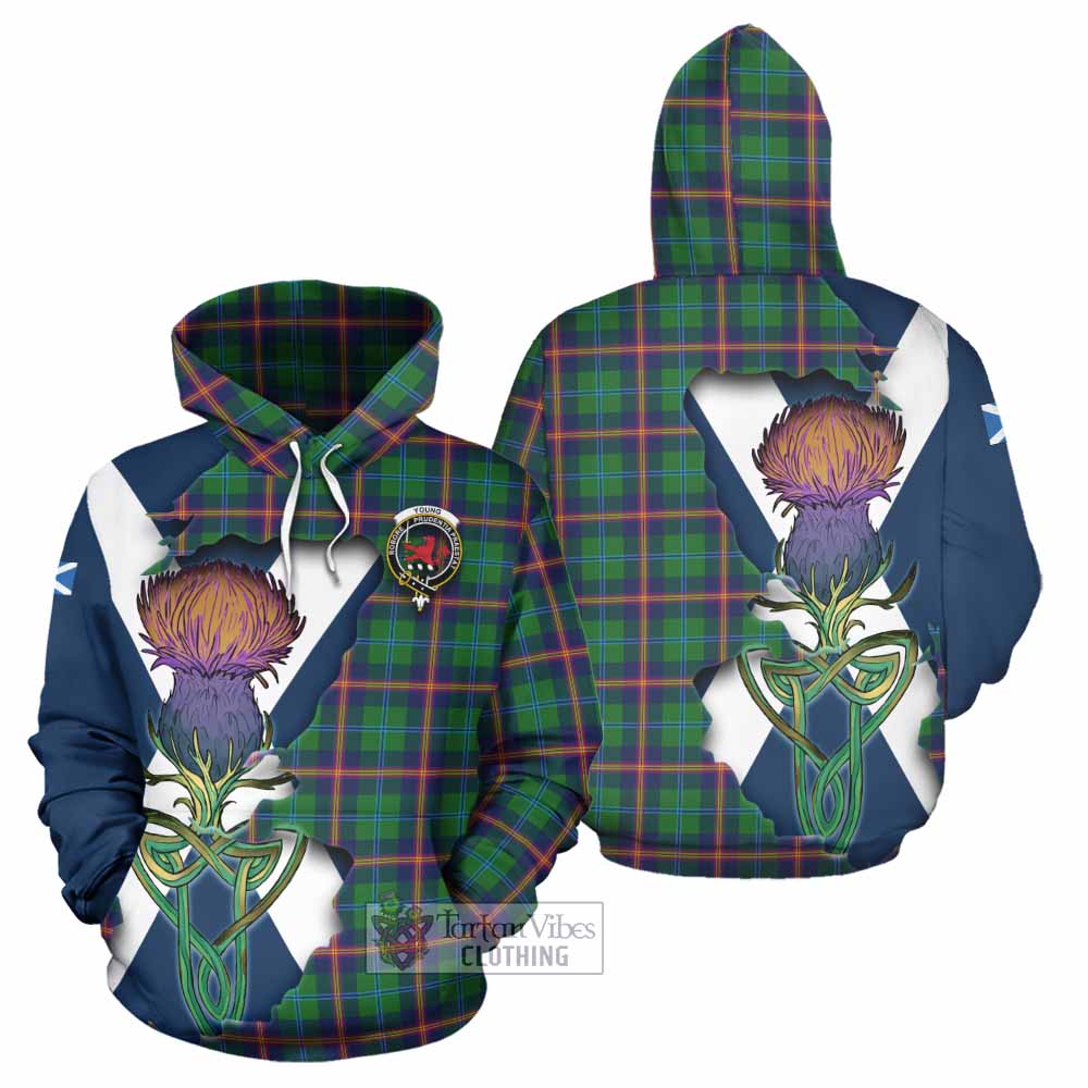 Tartan Vibes Clothing Young Tartan Family Crest Hoodie Scottish Thistle Celtic Inspired