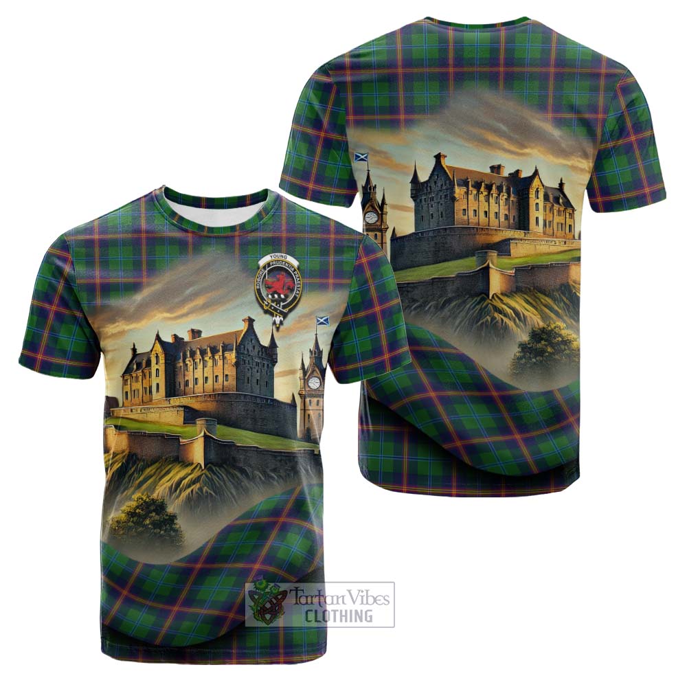 Tartan Vibes Clothing Young Tartan Family Crest Cotton T-shirt with Scottish Ancient Castle Style