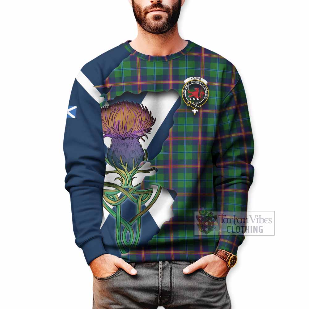 Tartan Vibes Clothing Young Tartan Family Crest Sweatshirt Scottish Thistle Celtic Inspired