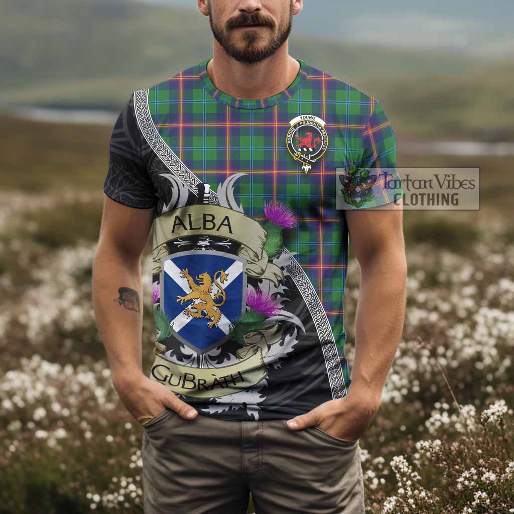 Tartan Vibes Clothing Young Tartan Family Crest T-Shirt Lion Rampant Royal Thistle Shield Celtic Inspired