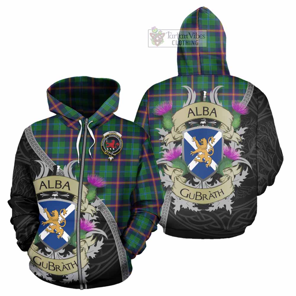 Tartan Vibes Clothing Young Tartan Family Crest Hoodie Lion Rampant Royal Thistle Shield Celtic Inspired