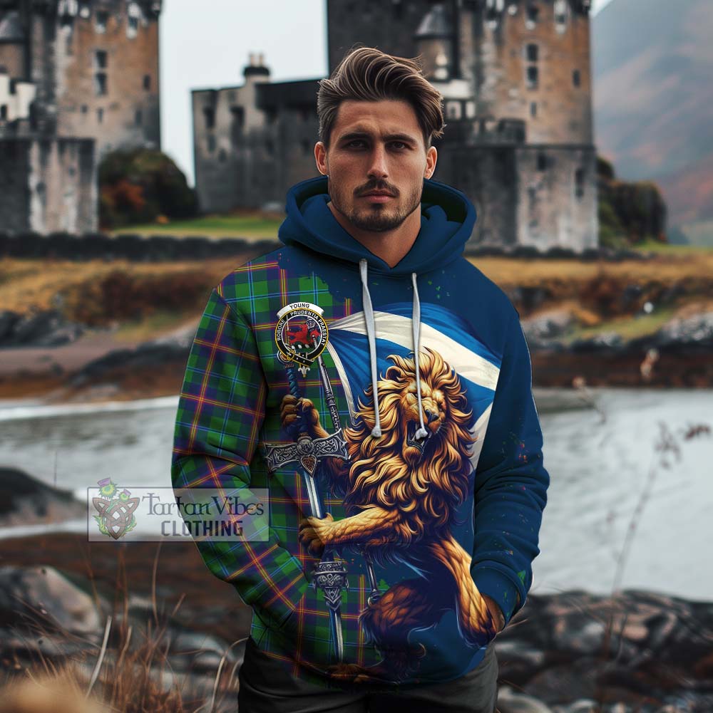 Tartan Vibes Clothing Young Tartan Family Crest Cotton Hoodie with Scottish Majestic Lion