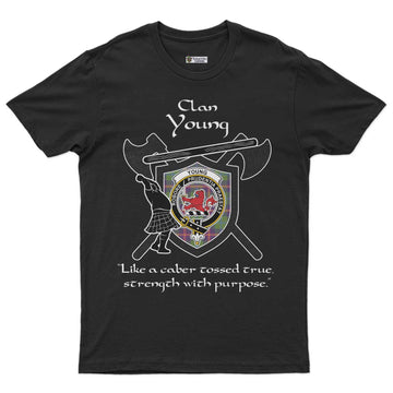 Young Clan Crest Highland Game T Shirt Strength With Purpose Style - Tartan Vibes Clothing