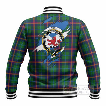 Young Clan Crest In Me Tartan Baseball Jacket Scotland Flag Style