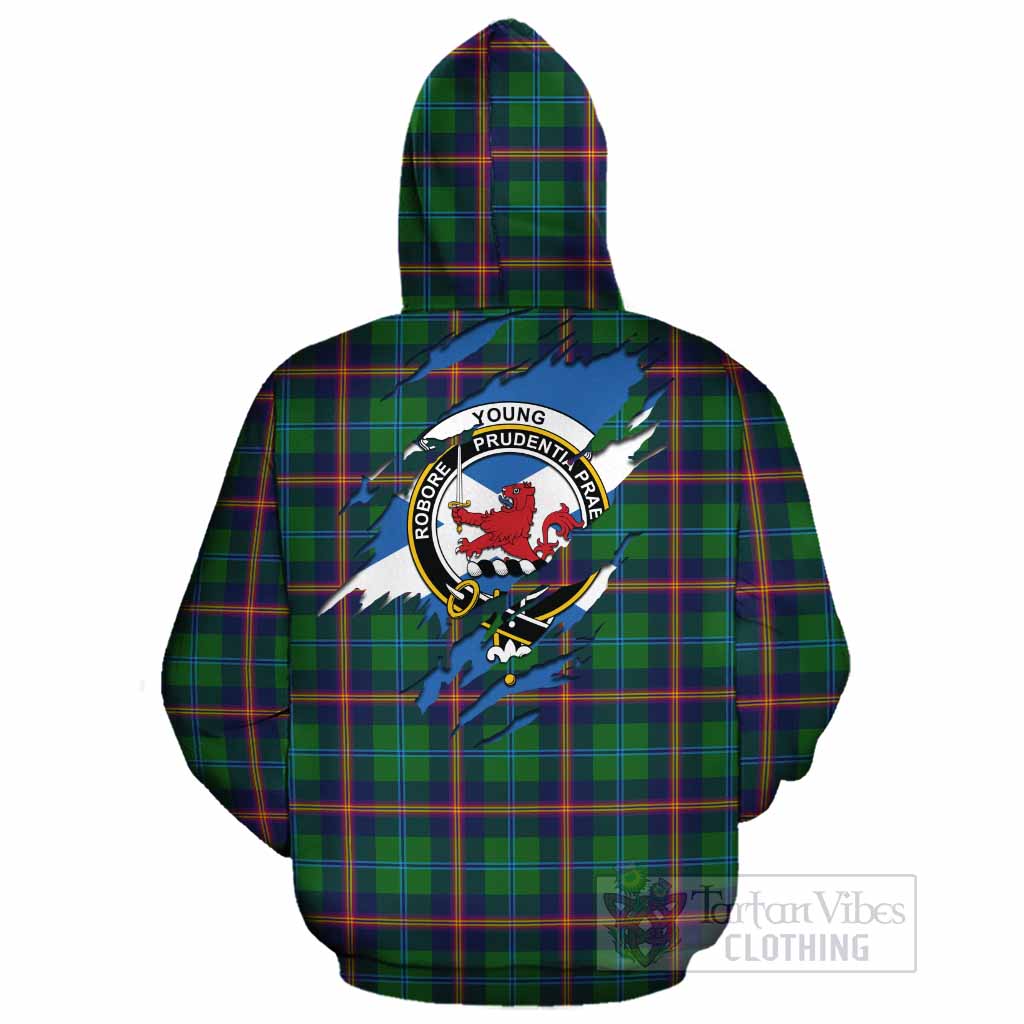Young Clan Crest In Me Tartan Cotton Hoodie Scotland Flag Style