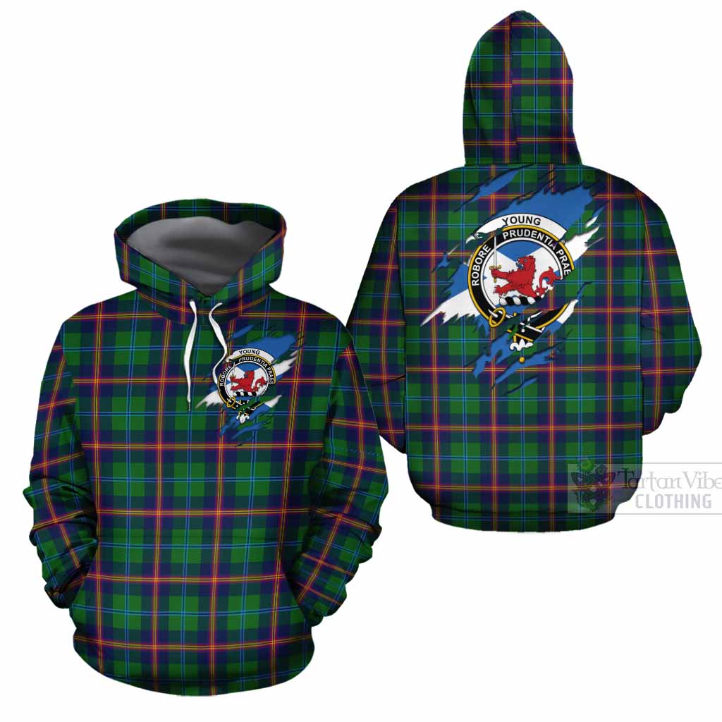 Young Clan Crest In Me Tartan Cotton Hoodie Scotland Flag Style