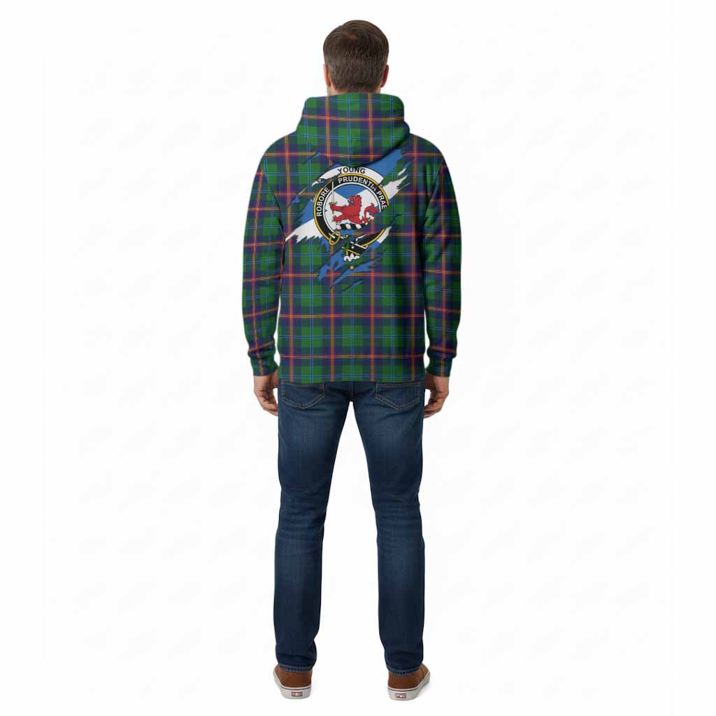 Young Clan Crest In Me Tartan Cotton Hoodie Scotland Flag Style