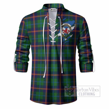 Young Clan Crest In Me Tartan Ghillie Shirt Scotland Flag Style