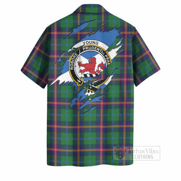 Young Clan Crest In Me Tartan Hawaiian Shirt Scotland Flag Style