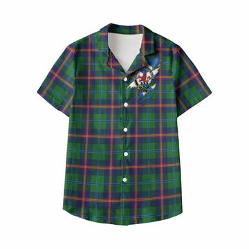Young Clan Crest In Me Tartan Kid Hawaiian Shirt Scotland Flag Style
