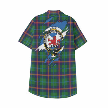 Young Clan Crest In Me Tartan Kid Hawaiian Shirt Scotland Flag Style