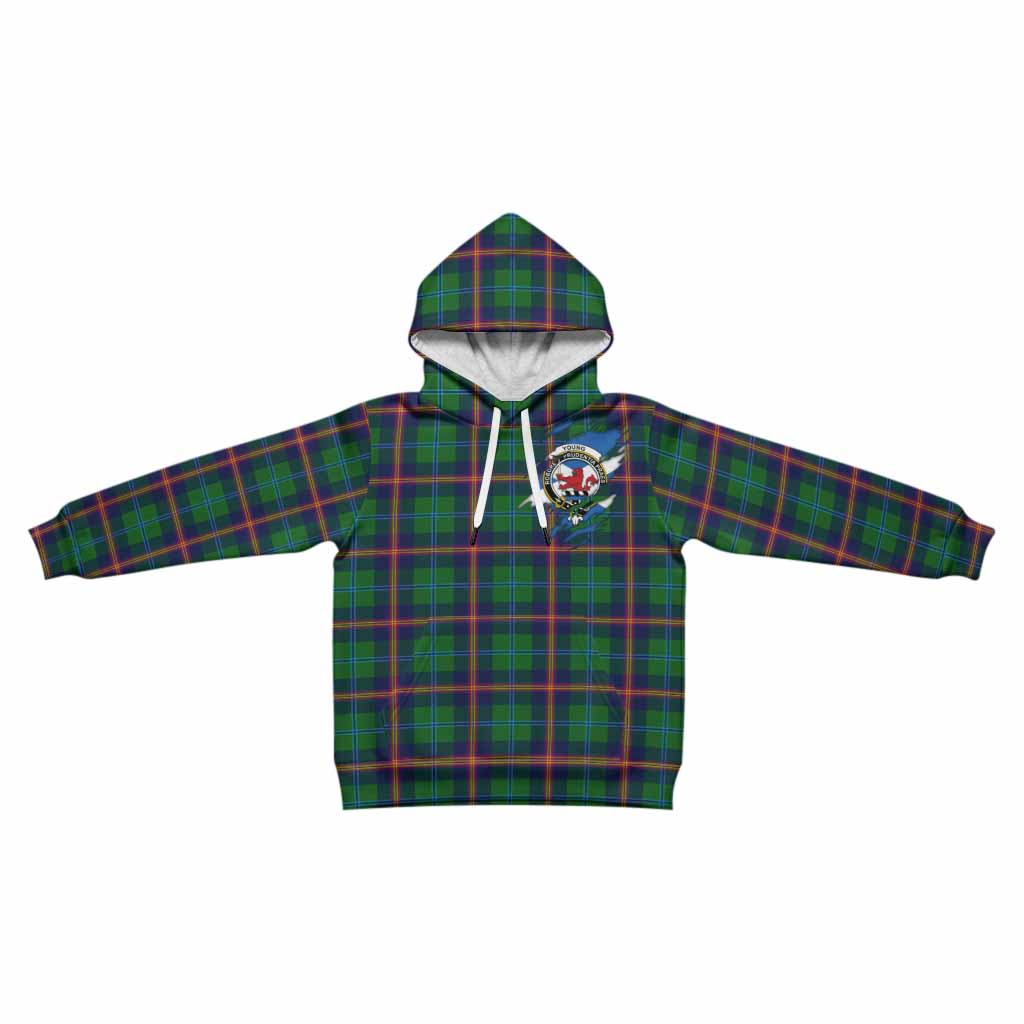 Young Clan Crest In Me Tartan Kid Hoodie Scotland Flag Style